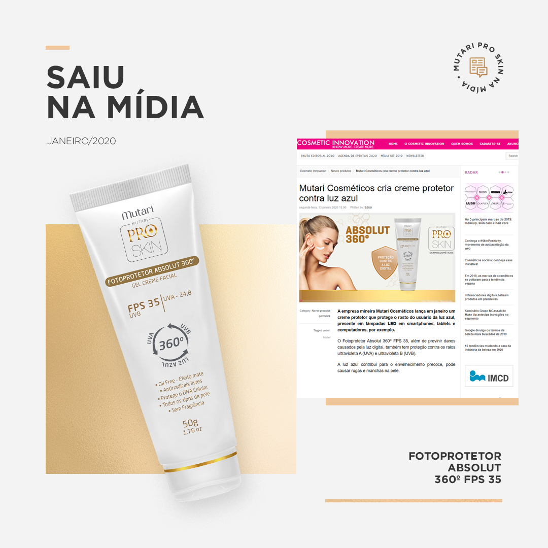 Leia mais sobre o artigo Os recentes lançamentos da Mutari Pro Skin estão presentes em grandes portais da estética e saúde